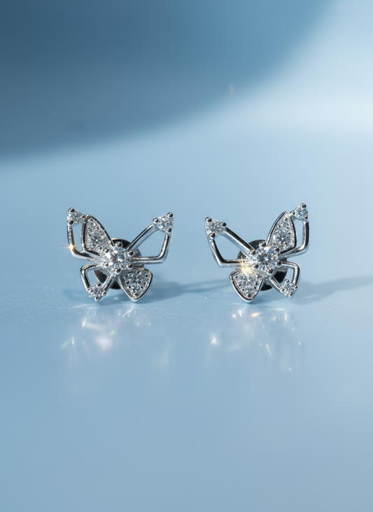 培育鑽石0.125ct電鍍白金耳環 Lab grown diamond earrings
