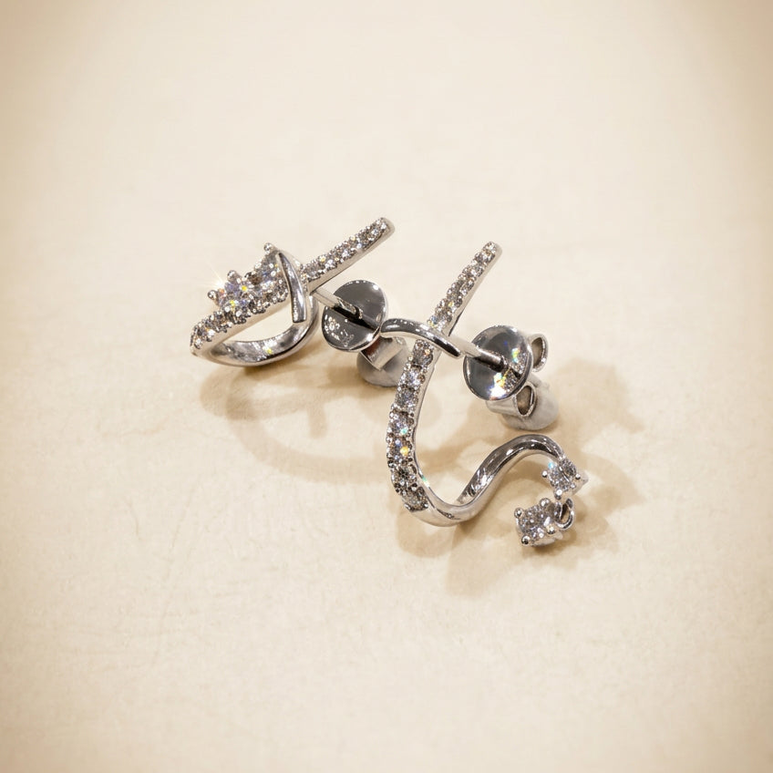 培育鑽石電鍍白金耳環 0.41ct/pair Lab grown diamond earrings