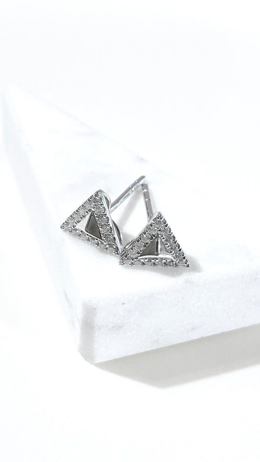 培育鑽石電鍍白耳環 0.152ct Lab grown diamond earrings