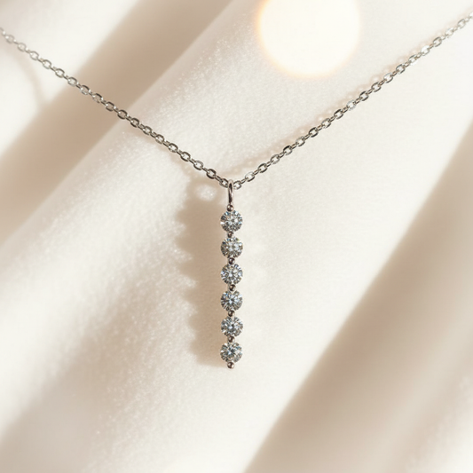 培育鑽石0.683ct 電鍍白金項鏈 Lab grown diamond pendant