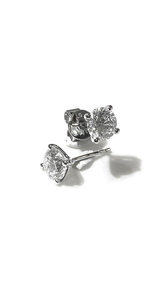 培育鑽石鉑金耳環 75份 一對共1.5卡 Lab grown diamond earrings