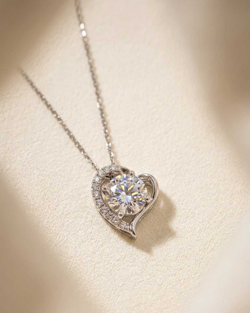 培育鑽石電鍍白金項鏈 2.05ct+0.148ct Lab grown diamond pendant