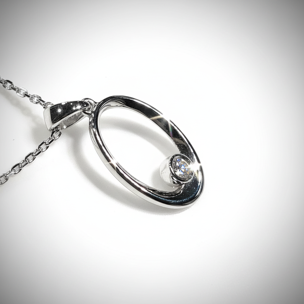 培育鑽石0.07ct 電鍍白金項鏈 Lab grown diamond pendant