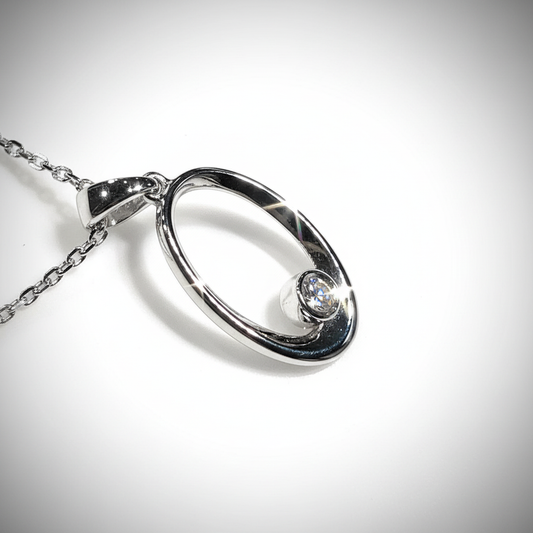 培育鑽石0.07ct 電鍍白金項鏈 Lab grown diamond pendant