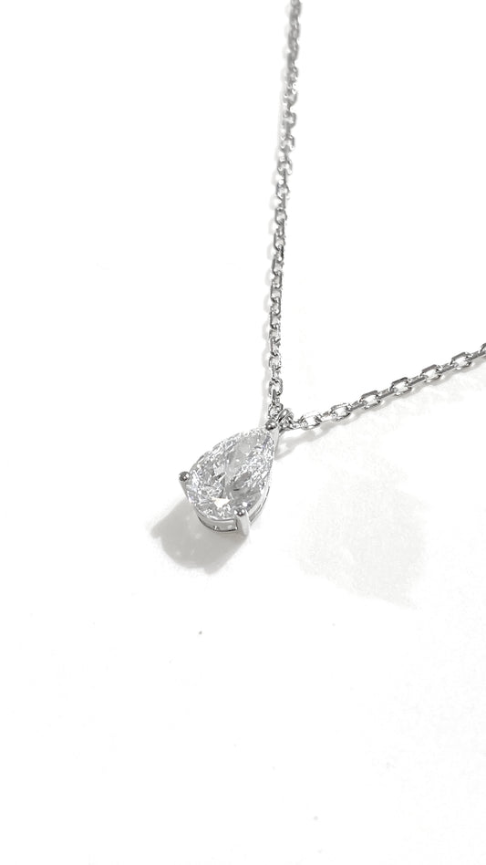培育鑽石水滴型1ct 鉑金水PT950項鏈 Lab grown diamond pear cut Pendant