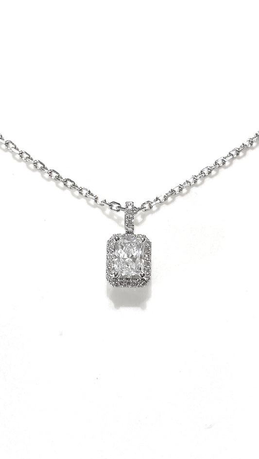 培育鑽石0.5ct 鉑金PT950項鏈 Lab grown diamond Radiant cut Pendant