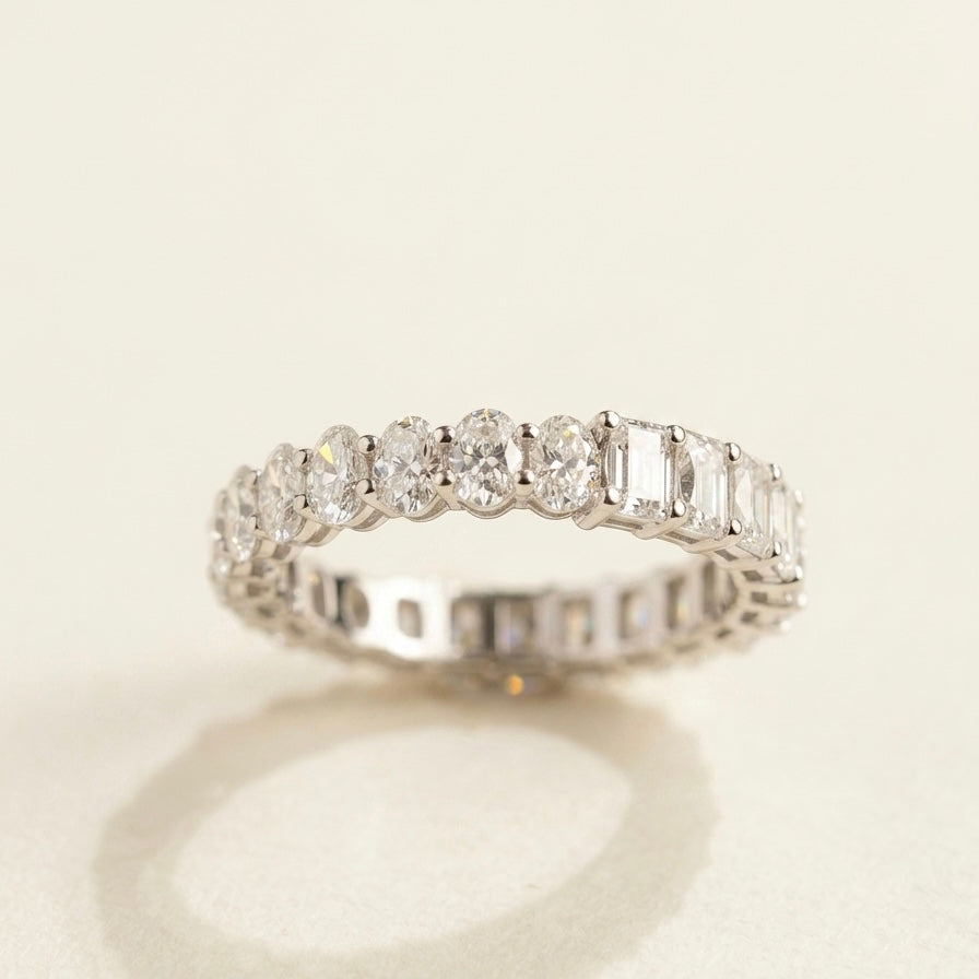 培育鑽石戒指 （Pear13粒+Oval 12粒圍一圈共2.752ct)Lab grown diamond 18k plated Ring