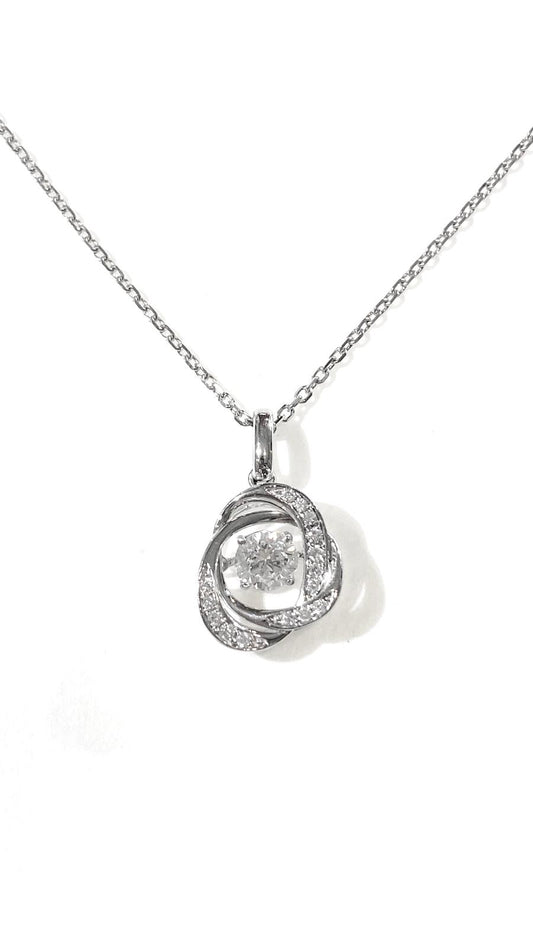 鉑金培育鑽石0.5ct靈動吊墜及項鏈Lab grown diamond platinum pendant