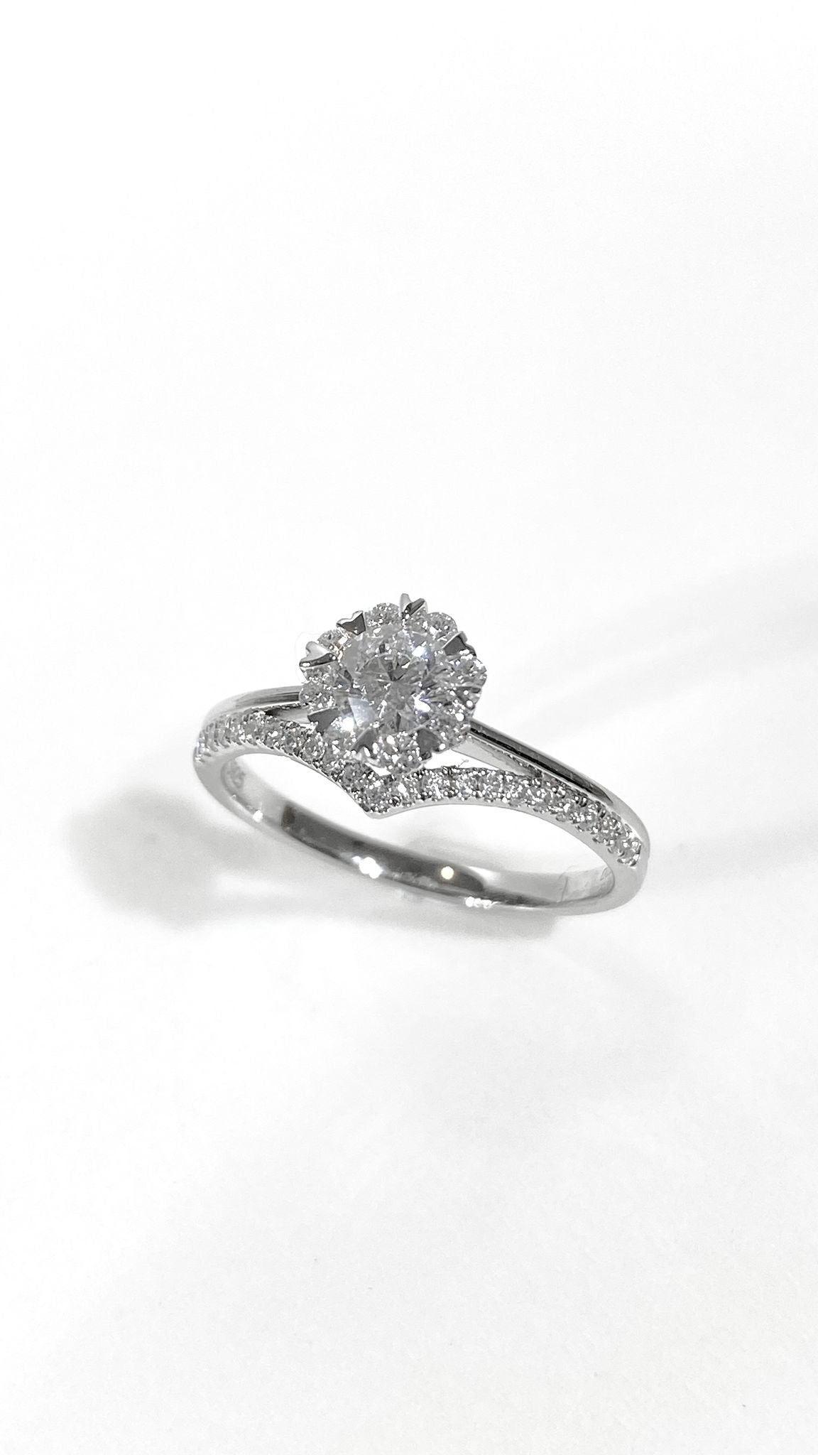 培育鑽石戒指 0.512ct /0.337ct 電鍍白金lab grown diamond Ring