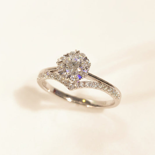 培育鑽石戒指 0.512ct /0.337ct 電鍍白金lab grown diamond Ring