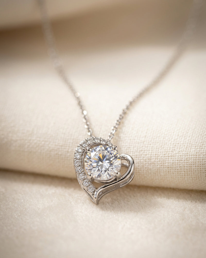 培育鑽石電鍍白金項鏈 2.05ct+0.148ct Lab grown diamond pendant
