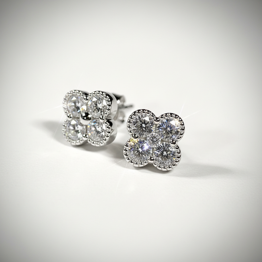 培育鑽石1.42ct/pair 電鍍白金耳環 Lab grown diamond earrings