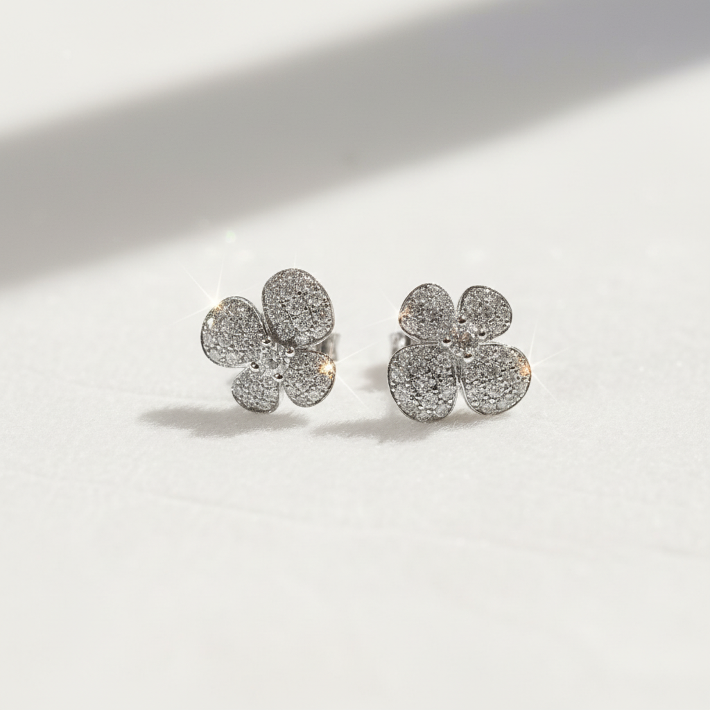 培育鑽石0.596ct 電鍍白金耳環 Lab grown diamond earrings