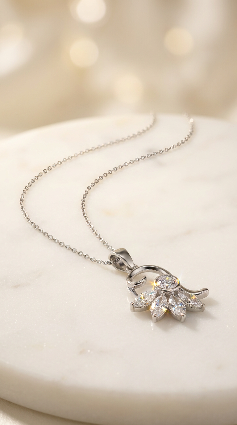 培育鑽石1.6ct 電鍍白金項鏈 Lab grown diamond pendant