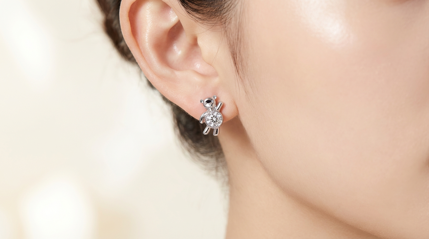 培育鑽石0.5ct/pair 電鍍白金耳環 Lab grown diamond earrings