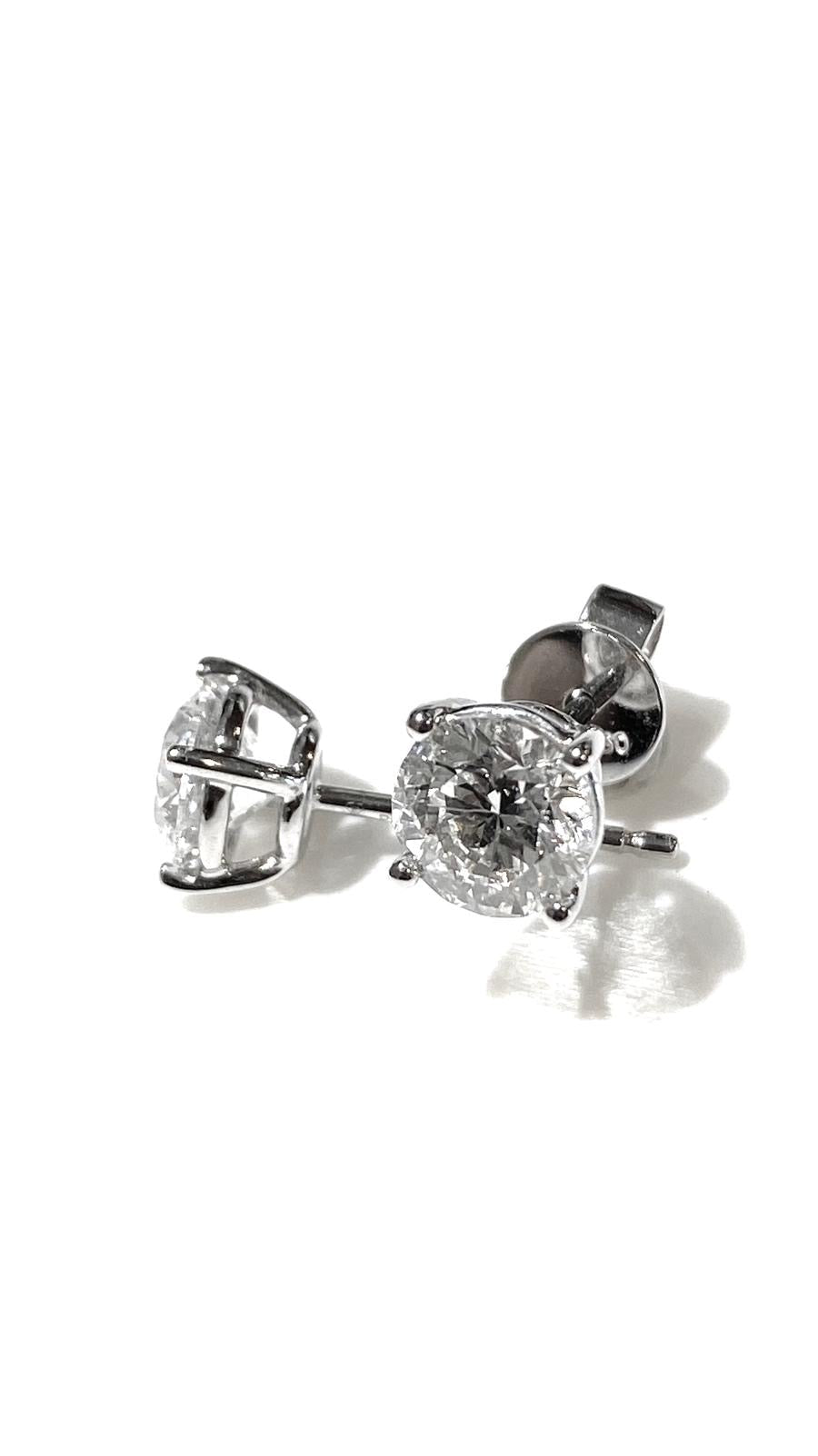 培育鑽石鉑金耳環 4爪 1.5ct 一對共3ct Lab grown diamond earrings