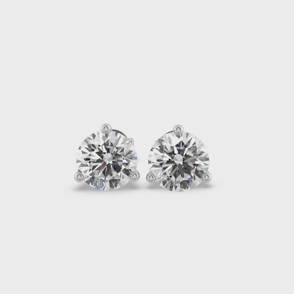 培育鑽石鉑金耳環 3爪 0.75ct 一對共1.5ct Lab grown diamond earrings