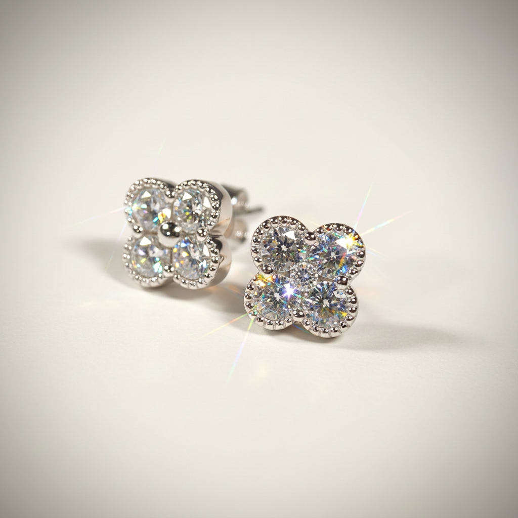 培育鑽石1.42ct/pair 電鍍白金耳環 Lab grown diamond earrings