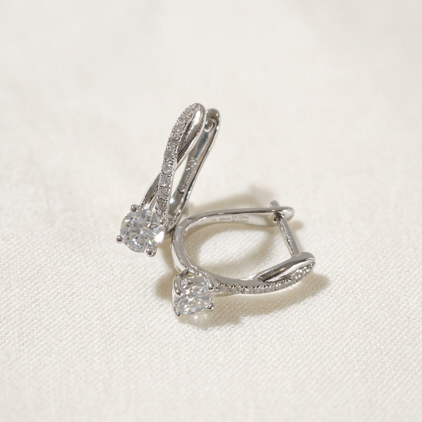 培育鑽石電鍍白耳環 0.271ct Lab grown diamond earrings