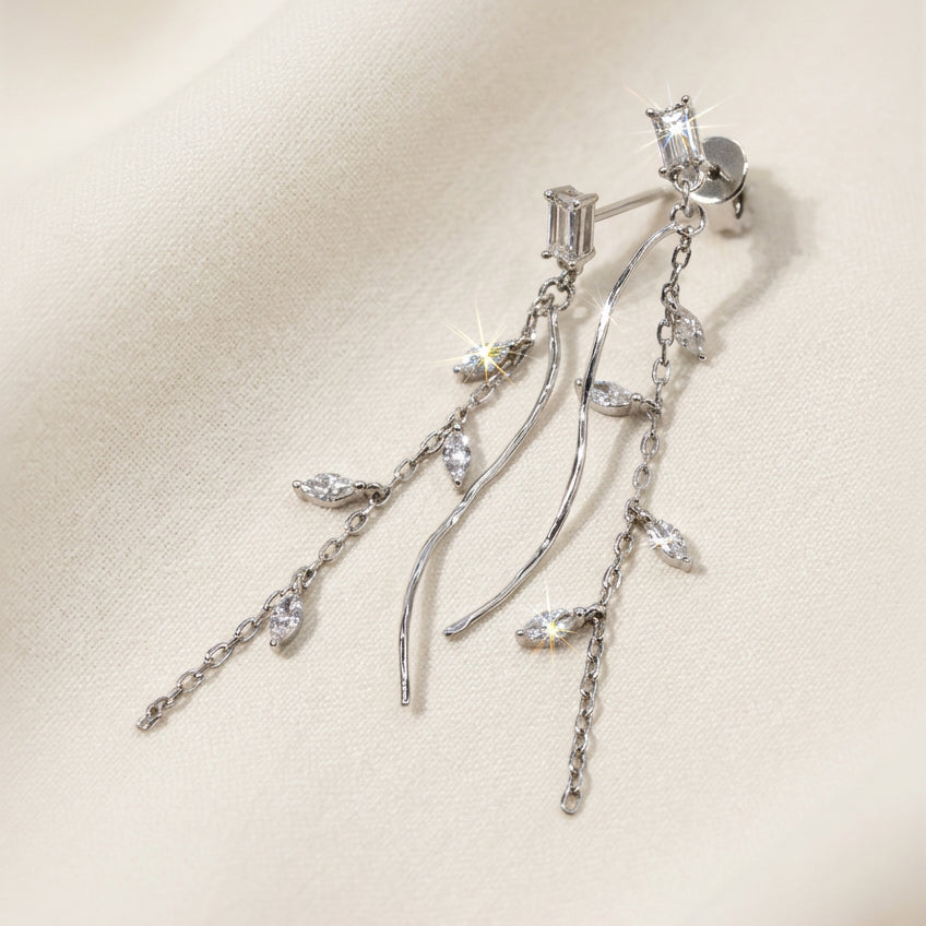 培育鑽石電鍍白金耳環 0.192ct+0.248ct/each Lab grown diamond earrings