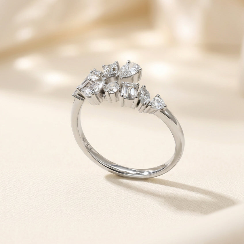 培育鑽石戒指 0.708ct /0.305ct 電鍍白金lab grown diamond Ring