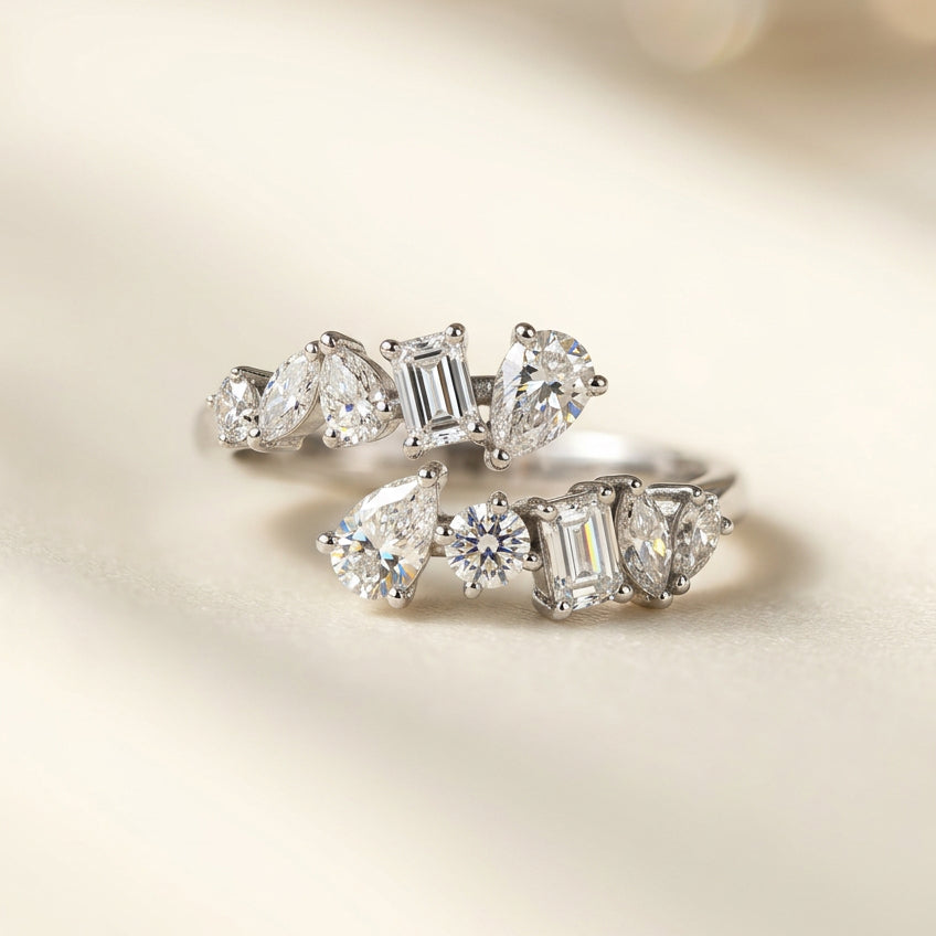 培育鑽石戒指 0.708ct /0.305ct 電鍍白金lab grown diamond Ring