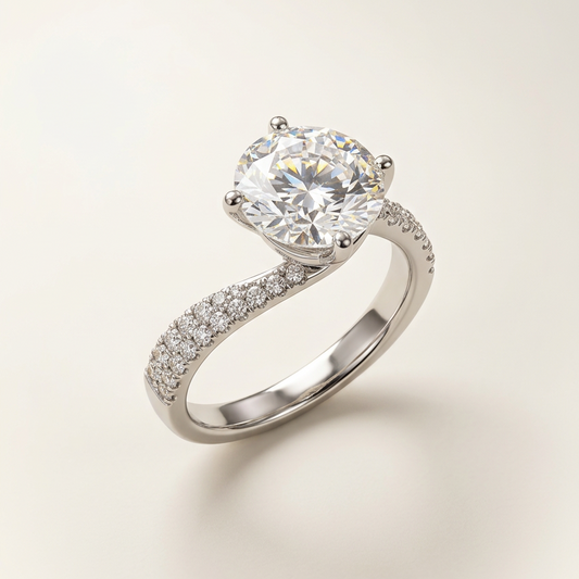 培育鑽石戒指 主石3.09ct+0.361ct 鉑金950 Lab grown diamond Ring