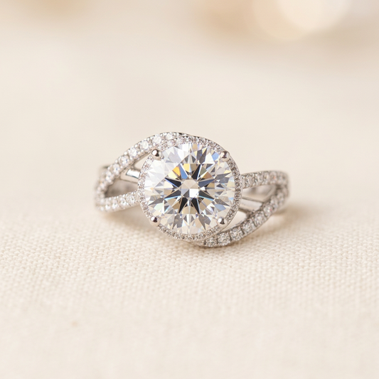 培育鑽石戒指 主石3.08ct+0.558ct 鉑金950 Lab grown diamond Ring