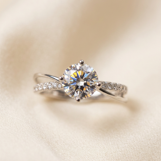 培育鑽石戒指 主石1.05ct+0.157ct 銆金950 Lab grown diamond Ring