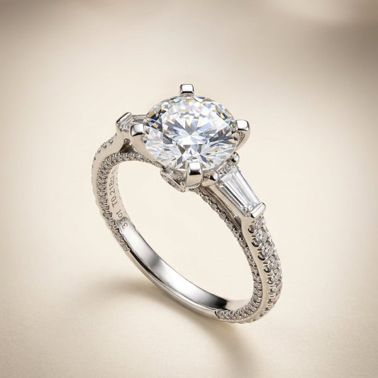 培育鑽石戒指 主石1.55ct+0.76ct 鉑金950 Lab grown diamond Ring