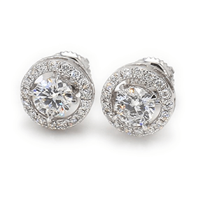 Platinum 950 Halo Earrings SJE31533 0.3ct/0.7ct培育鑽石耳環