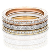 將圖片載入圖庫檢視器 Couple ring 3 color with diamonds
