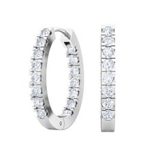 將圖片載入圖庫檢視器 14K White Gold Lab Grown Diamond Hoops Earrings 0.64 ctw SJE31875
