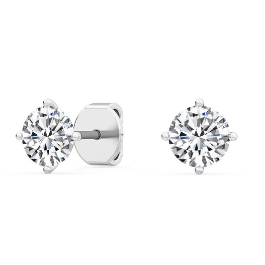 Platinum Lab Grown Diamond Solitaire Earrings 0.5 ctw 23214 培育鑽石耳環