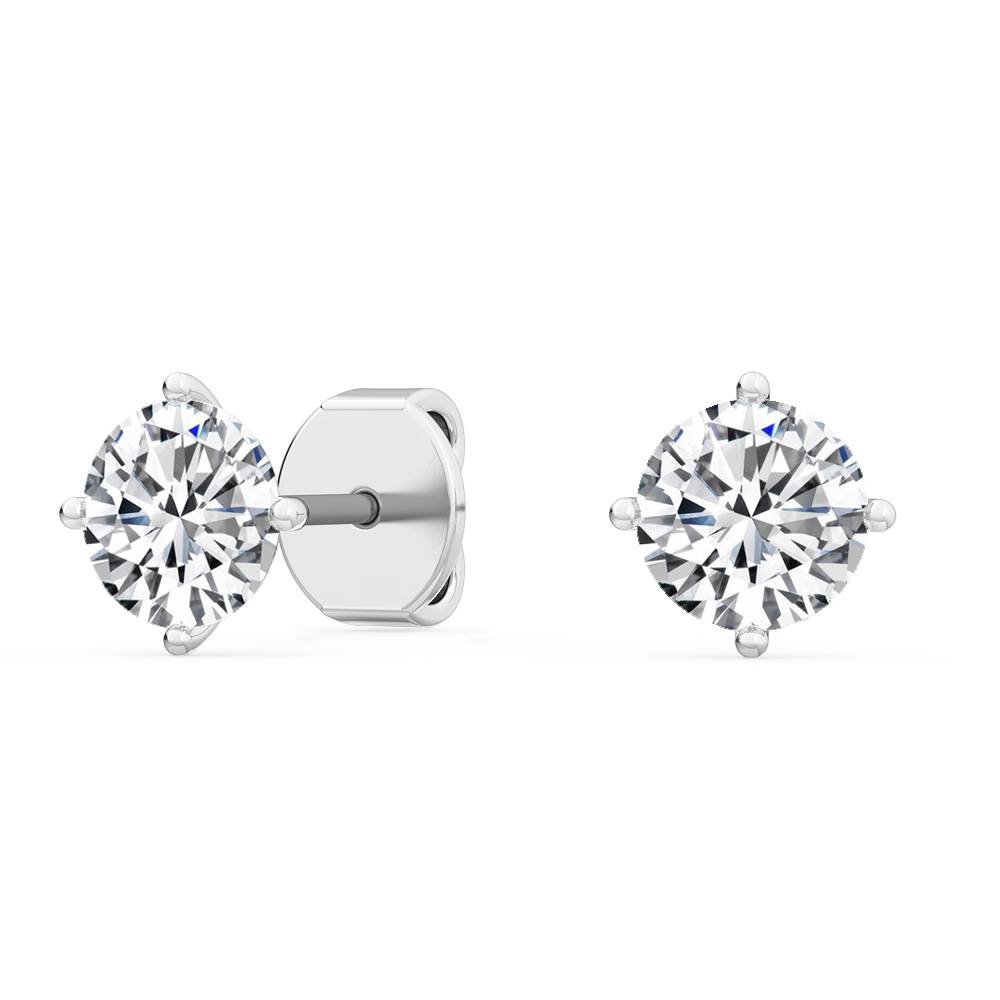 18K White Gold Lab Grown Diamond Solitaire Earrings 0.5 ctw 23214