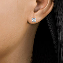 將圖片載入圖庫檢視器 14K WG Princess Cut Solitaire Earrings 1 ctw SJE32004
