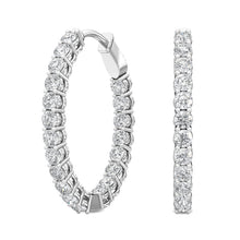 將圖片載入圖庫檢視器 14K WG Round Cut Lab Grown Diamond Hoops Earrings 2.81 ctw SJE32154A
