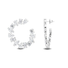 將圖片載入圖庫檢視器 14K White Gold Lab Grown Diamond Fashion Earrings 9.07 ctw SJE32179
