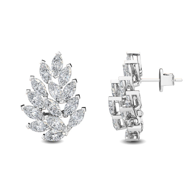14K White Gold Lab Grown Diamond Fashion Earrings 3.30 ctw SJE32188