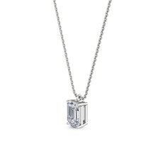 將圖片載入圖庫檢視器 14K White Gold Solitaire EMERALD Pendant 0.50 ctw SJP31604A
