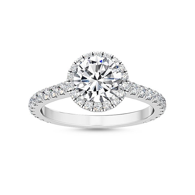 14K White Gold Engagement Ring 0.69 ctw SJR55542RD