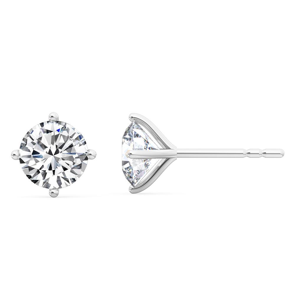 Solitaire Earrings 1.00 ctw White Lab Grown Diamond 14KW