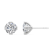 將圖片載入圖庫檢視器 Solitaire diamond Eight Prong Stud Earrings 1.00 ctw 14kw
